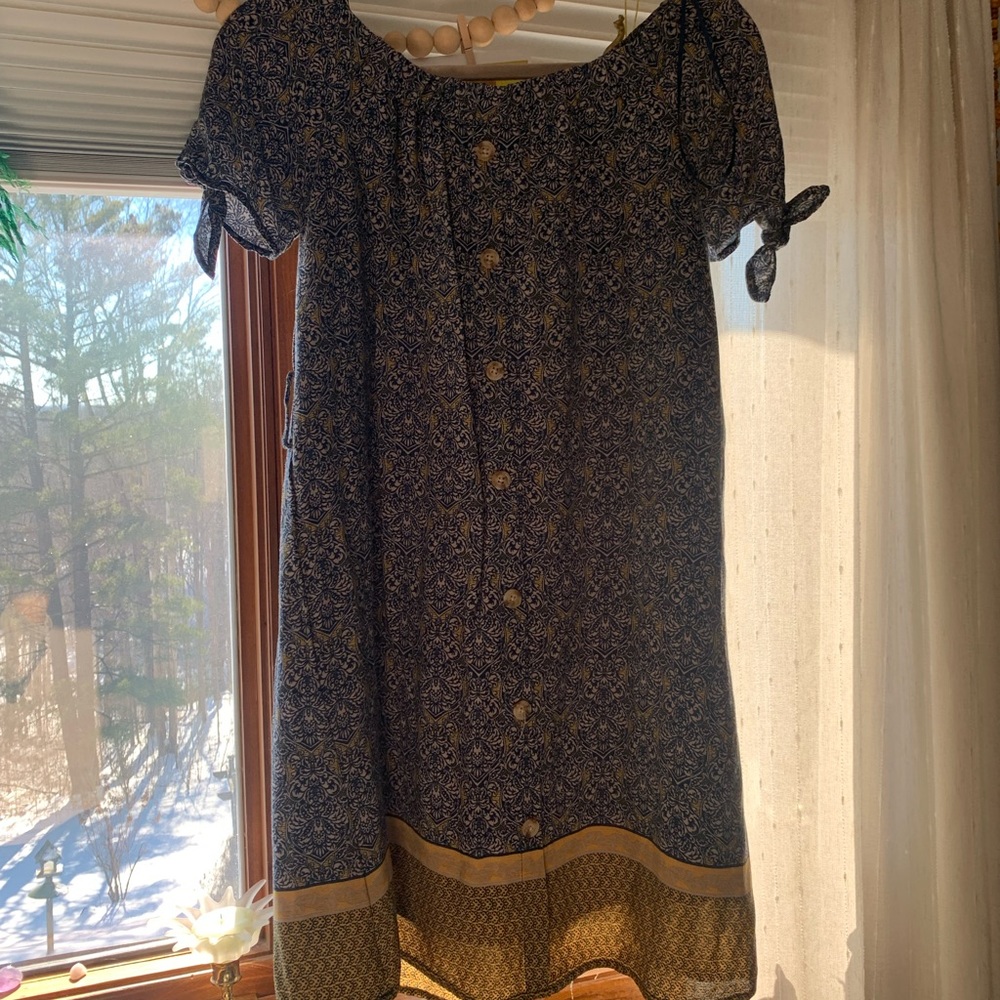 Patterned off the shoulder sun dress! NWT